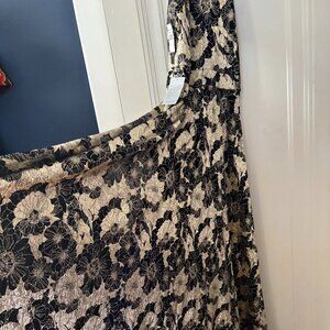 Betsy & Adam    "Layla" Long Halter Top Wrap Foil Print Dress "Layla" Long Halte